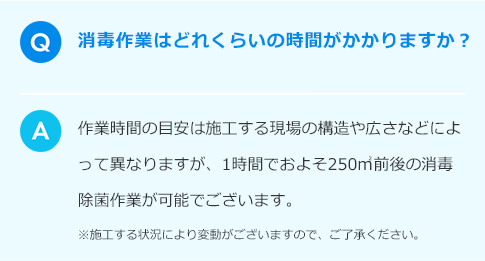 消毒作業時間に関する質問